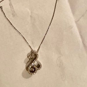 Diamond pendant on sterling silver